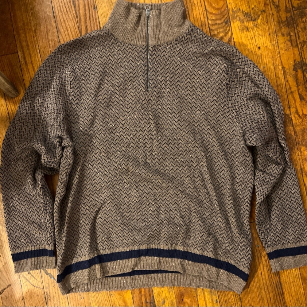 J. Crew Men's Brown Herringbone Sweater
